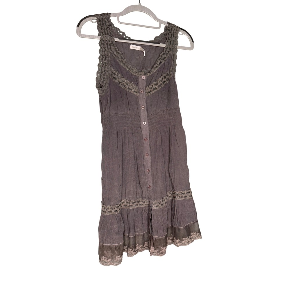 Blue Bird purple grey lace sleeveless boho mini dress